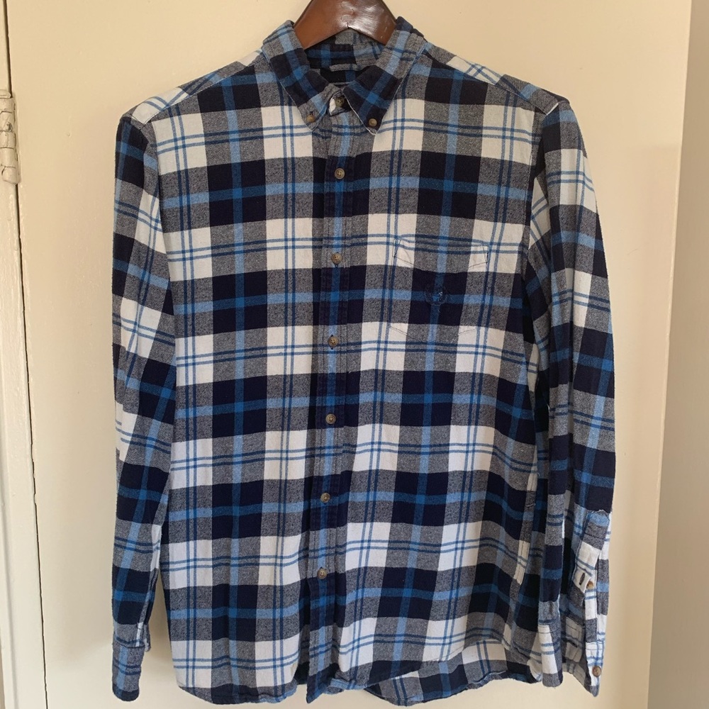 Chaps Blue and White Flannel